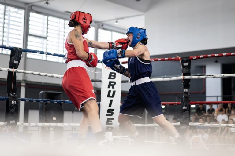 Equipo competición pelea de boxeo